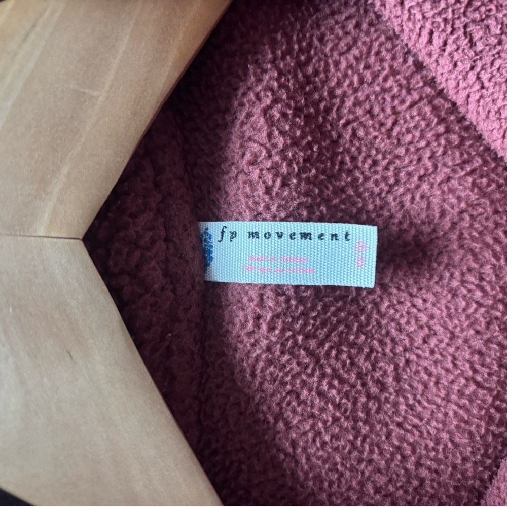 Free People Burgundy Fleece Jacket - Picture 7 of 8